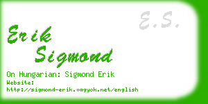 erik sigmond business card